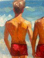 Alexy Berthelot - Love on beach 21, Antiek en Kunst, Kunst | Schilderijen | Modern
