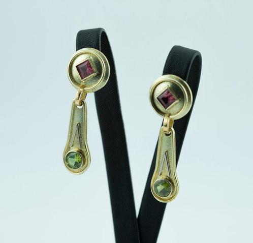 Oorbellen - 18 karaat Geel goud Quartz, Handtassen en Accessoires, Oorbellen