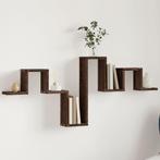 vidaXL Wandschap 104,5x10x43 cm bewerkt hout bruin, Huis en Inrichting, Verzenden, Nieuw