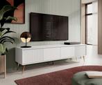 TV-Meubel wit 180x40 cm 2 kleppen goud, Huis en Inrichting, Kasten |Televisiemeubels, Overige materialen, Verzenden, 150 tot 200 cm