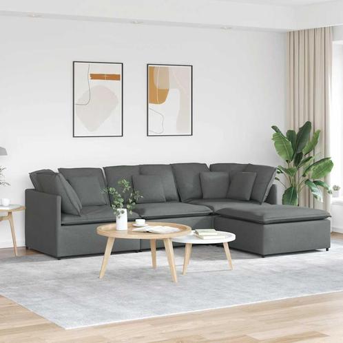 vidaXL Modulaire bank met voetenbank en kussens stof, Huis en Inrichting, Zetels | Zetels, Nieuw, Verzenden