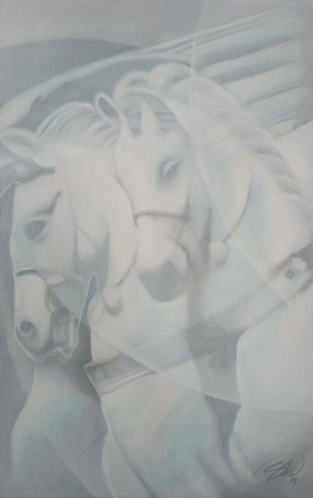 Sara Manzoni - Bianco, Antiek en Kunst, Kunst | Schilderijen | Modern