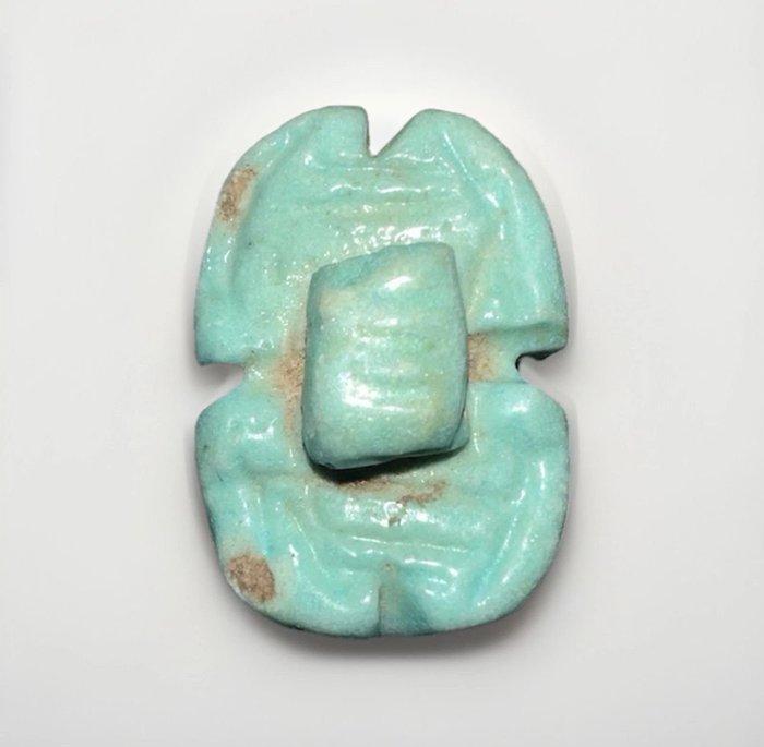 Oud-Egyptisch faience-scarabee-knop - 2.1 cm (Zonder, Antiquités & Art, Antiquités | Autres Antiquités