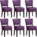 Set van 6 Leren eetkamerstoelen - Echt leer, Landelijk,, Overige kleuren, Nieuw, Leer, Ophalen of Verzenden
