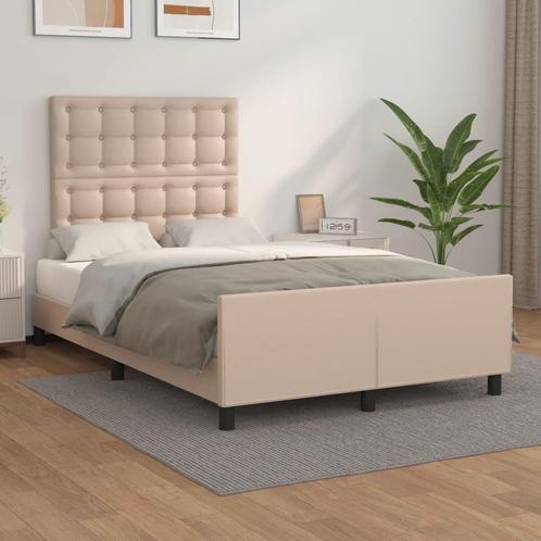 vidaXL Cadre de lit avec tête de lit Cappuccino 120x200, Maison & Meubles, Chambre à coucher | Lits, Neuf, Envoi