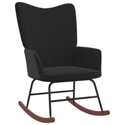 vidaXL Chaise à bascule Noir Velours et PVC, Maison & Meubles, Chaises, Neuf, Envoi