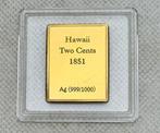 Hawaï. Hawaiian Postage , plata 999 con bano oro 24 kilates