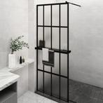 vidaXL Paroi de douche avec étagère Noir 80x195 cm Verre, Neuf, Verzenden
