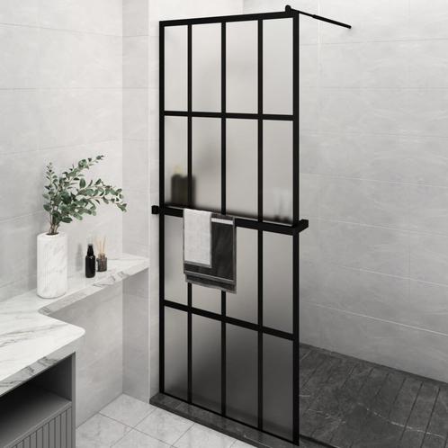 vidaXL Paroi de douche avec étagère Noir 80x195 cm Verre, Doe-het-zelf en Bouw, Sanitair, Verzenden