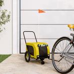 vidaXL Hondenfietstrailer oxford stof en ijzer geel en zwart, Verzenden, Nieuw