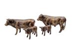 Beeldje - Familie runderen (4) - Brons, Antiek en Kunst
