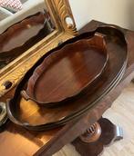 Dienblad (2) - Hout, Messing - met koperbanden