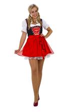 Trachtenspaß Dirndl rood-wit geruit/zwart, Verzenden