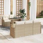 vidaXL Tuinbank Set met kussen 6 pcs Beige poly rattan, Tuin en Terras, Verzenden, Nieuw