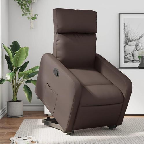 vidaXL Sta-op-fauteuil verstelbaar kunstleer bruin, Maison & Meubles, Fauteuils, Envoi