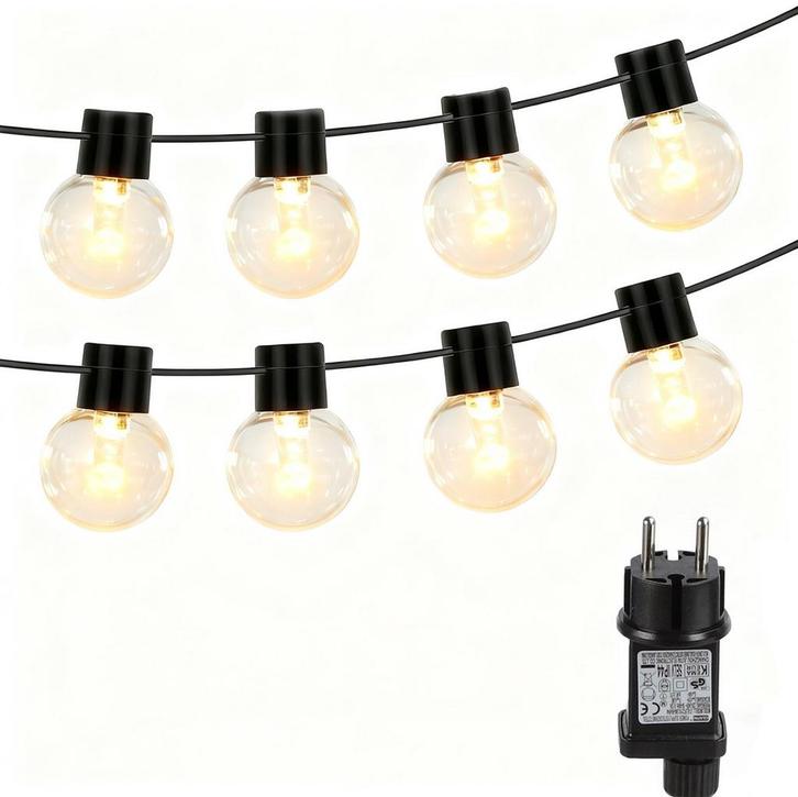 Lichtsnoer Buiten - Lichtslinger - Led - 5 m - Zwart - Aigos, Huis en Inrichting, Lampen | Overige, Nieuw, Verzenden