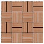 vidaXL 11 st Terrastegel 30x30 cm 1 m² HKC bruin, Doe-het-zelf en Bouw, Verzenden, Nieuw