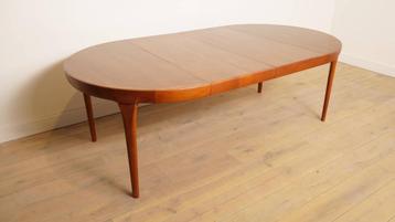Vintage ronde eettafel | uitschuifbaar | teak | 120 cm - 221 beschikbaar voor biedingen