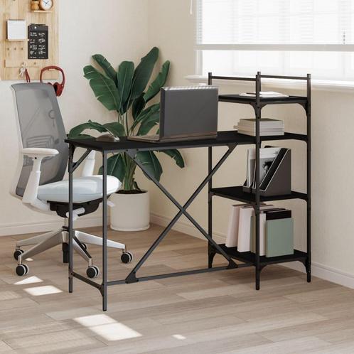 vidaXL Computerbureau met schappen 120x47x109 cm zwart, Huis en Inrichting, Bureaus, Nieuw, Verzenden