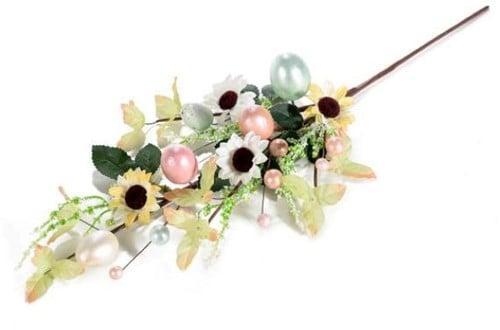 Paastak met zonnebloemen en gekleurde eieren ca. 53 cm, Huis en Inrichting, Woonaccessoires | Kunstplanten en Kunstbloemen, Nieuw