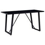 vidaXL Table de salle à manger Noir 160x80x75 cm Verre tremp