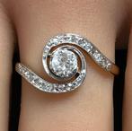 Zonder minimumprijs - Ring - 18 karaat Geel goud, Platina -