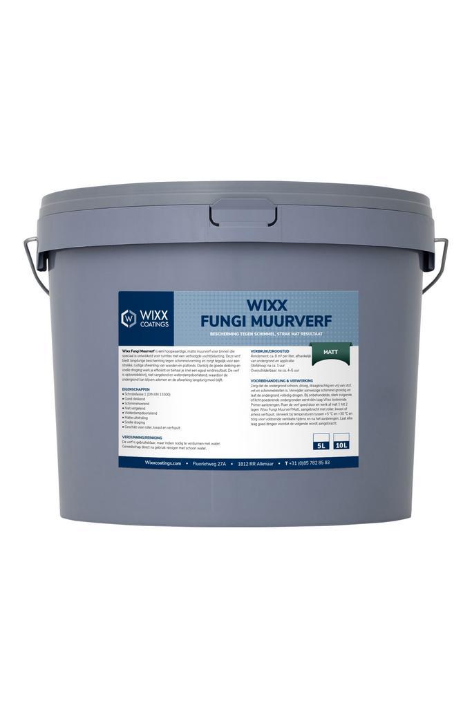 Wixx Fungi Muurverf Matt RAL 9002 | Grijswit 5L, Doe-het-zelf en Bouw, Verf, Beits en Lak, Nieuw, Verzenden