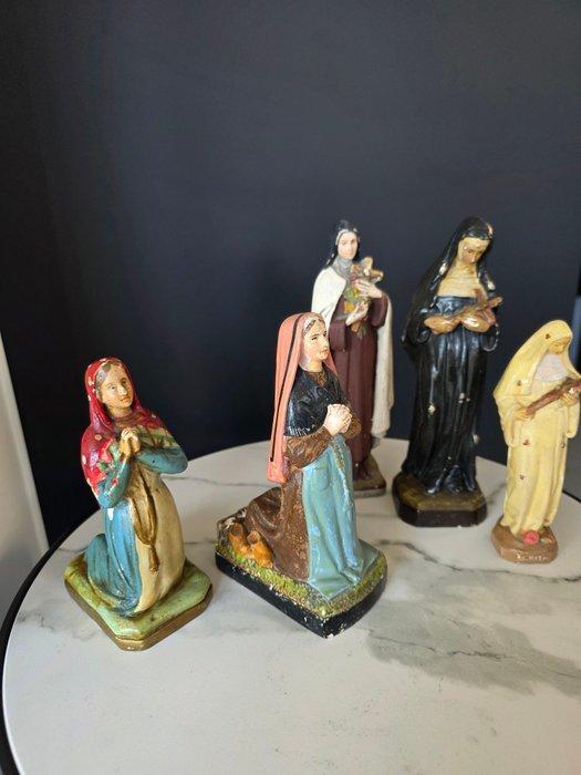 Galy - Beeld, Zeer oude religieuze beeldjes - 5 stuks - 21, Antiquités & Art, Antiquités | Livres & Manuscrits