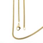 18 Krt. Gouden gourmet schakel ketting | 61 cm (unisex), Handtassen en Accessoires, Kettingen, Ophalen of Verzenden, Gebruikt