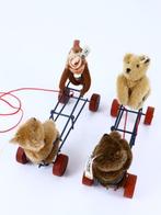 Steiff - Pop 4 poppen op 2 wipwaps - Duitsland, Antiek en Kunst