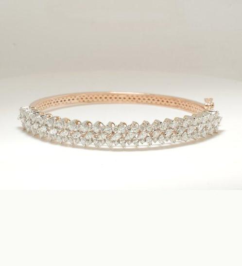 Armband - 14 karaat Roségoud -  3.51ct. tw. Diamant, Handtassen en Accessoires, Antieke sieraden