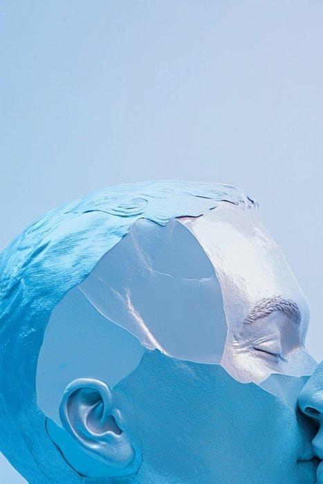 Anne Dias - (XXL) Blooming Blue Silhouette, Antiek en Kunst, Kunst | Designobjecten