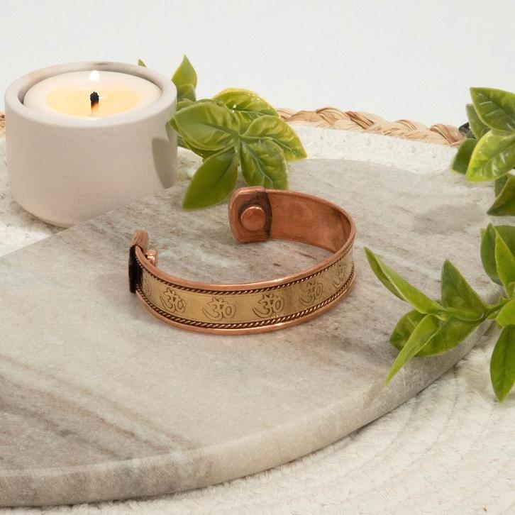 Koperen gezondheids-klemarmband OHM met 2 magneten, Sport en Fitness, Gezondheidsproducten en Wellness, Ophalen of Verzenden