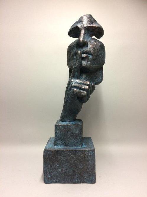Beeld, Niet verder vertellen - 77 cm - Polystone - gemalen, Antiek en Kunst, Kunst | Designobjecten