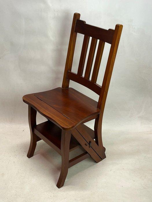 Marches - échelle de bibliothèque / chaise - Bois - Escabeau, Antiquités & Art, Art | Objets design