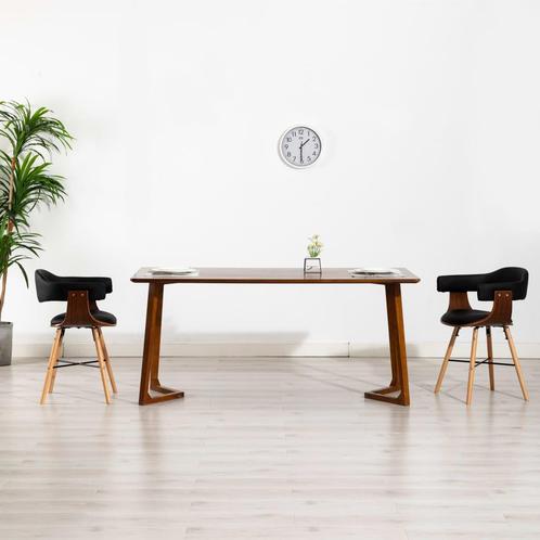vidaXL Eetkamerstoelen 2 st kunstleer en gebogen hout zwart, Huis en Inrichting, Stoelen, Nieuw, Verzenden