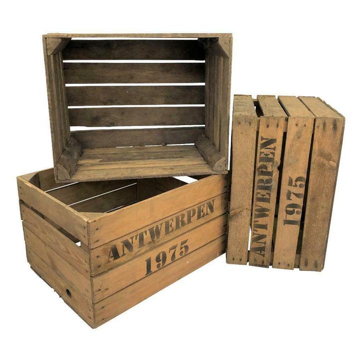 Fruitkist opdruk :   Antwerpen 1975, Huis en Inrichting, Woonaccessoires | Kisten, 50 tot 100 cm, Gebruikt, Minder dan 50 cm, Minder dan 50 cm