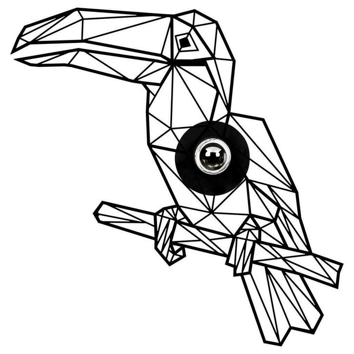 Industriële wanddecoratie dieren lamp - E27 fitting - Toekan, Huis en Inrichting, Lampen | Overige, Nieuw, Verzenden