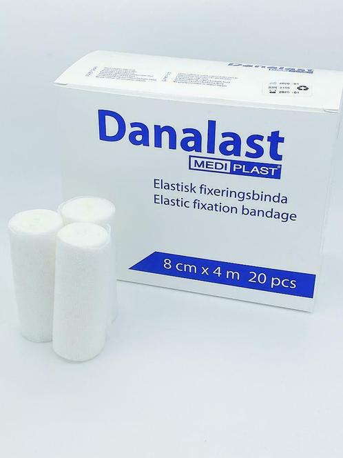 Danalast elastisch fixatiewindsel 8 cm x 4m - Doos 20 Stuks, Diversen, Verpleegmiddelen, Nieuw, Ophalen of Verzenden