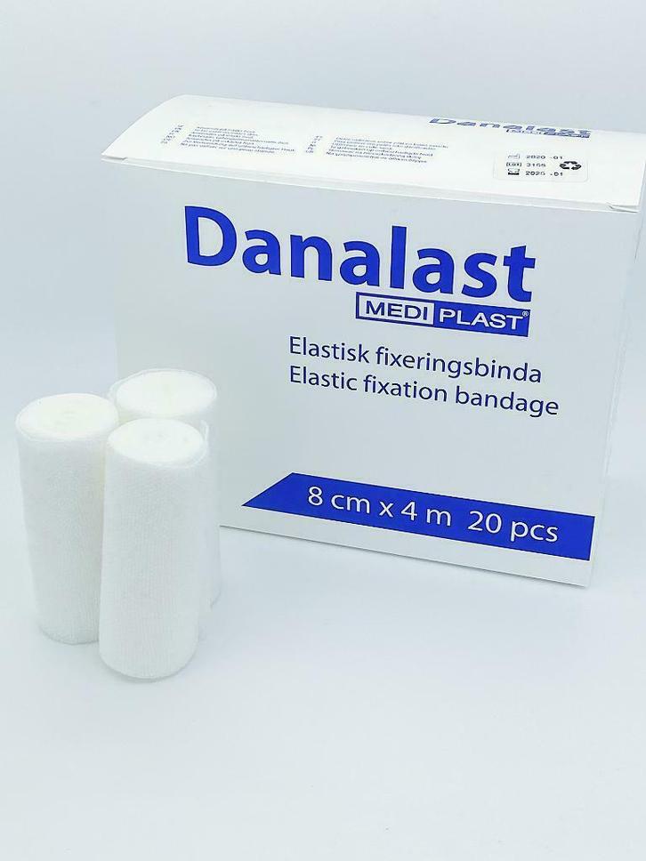 Danalast elastisch fixatiewindsel 8 cm x 4m - Doos 20 Stuks, Diversen, Verpleegmiddelen, Nieuw, Ophalen of Verzenden