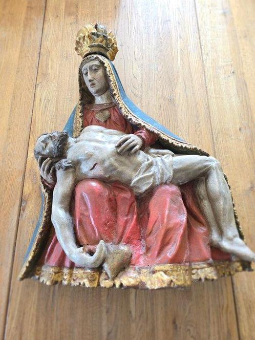 sculptuur, Pieta mit Aufsatz - 85 cm - Hout, Antiek en Kunst, Antiek | Overige Antiek