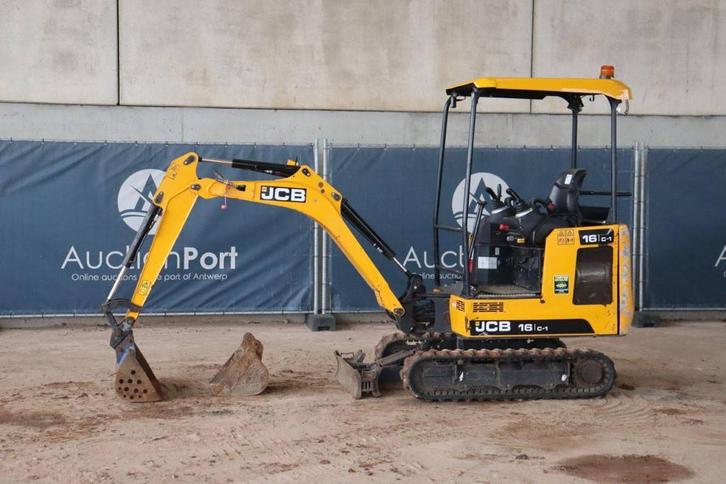 Veiling: Minigraver JCB 16C-1 Diesel 12.2kW 2022, Articles professionnels, Machines & Construction | Grues & Excavatrices, Enlèvement