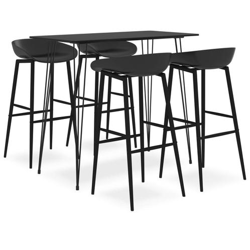vidaXL 5-delige Barset zwart, Huis en Inrichting, Complete eetkamers, Nieuw, Verzenden