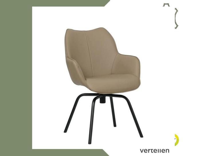 Leren draaibare eetkamerstoel Magic - Toledo Mocca, Maison & Meubles, Tabourets de bar, Enlèvement ou Envoi