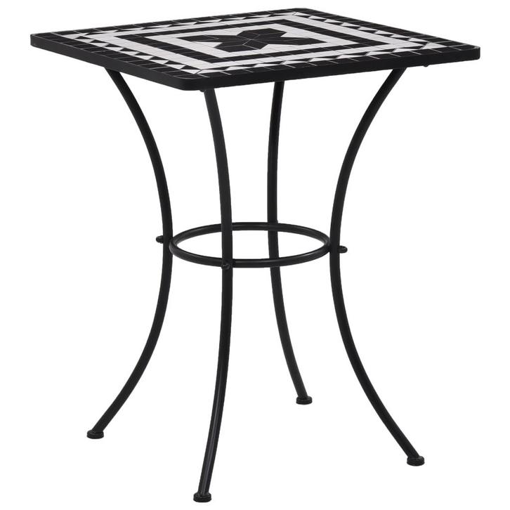 vidaXL Bistrotafel mozaïek 60 cm keramiek zwart en wit, Tuin en Terras, Tuintafels, Nieuw, Verzenden