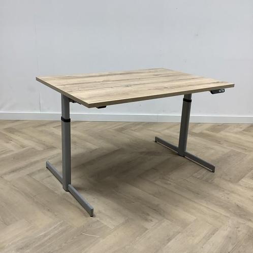 Tweedehands VEPA elektrisch bureau 120x80 cm, natuur eiken -, Huis en Inrichting, Bureaus, Stabureau, Gebruikt, Elektrisch