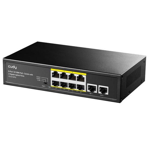 Cudy FS1010PG: 8-poorts PoE + switch met 2 Gigabit uplink..., Informatique & Logiciels, Pc & Câble réseau, Envoi