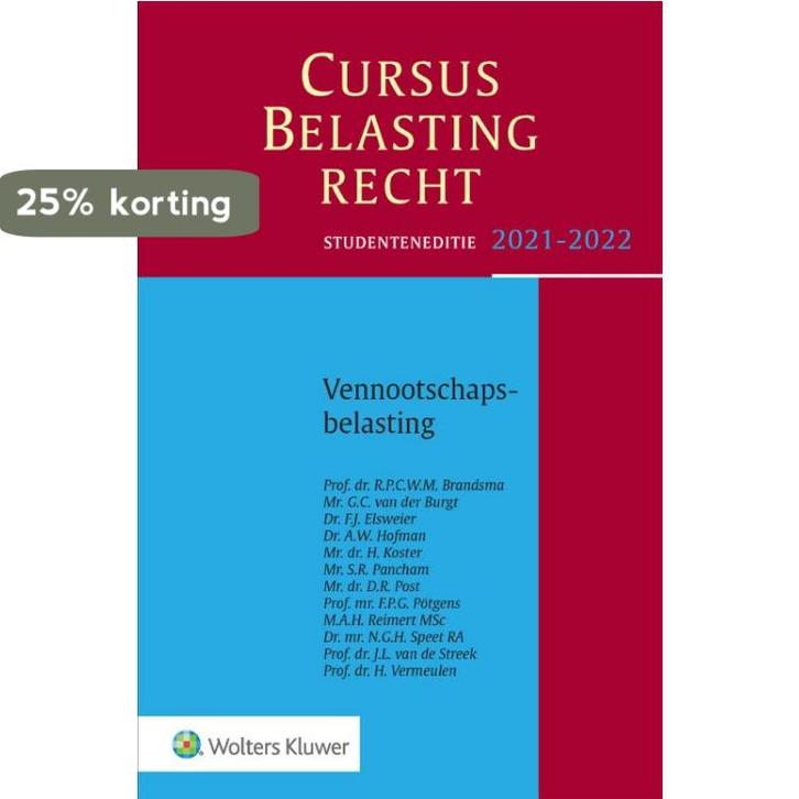 Cursus Belastingrecht Vennootschapsbelasting 2021-2022, Livres, Science, Envoi