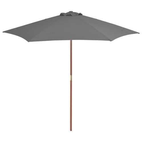 vidaXL Parasol met houten paal 270 cm antraciet, Jardin & Terrasse, Parasols, Envoi