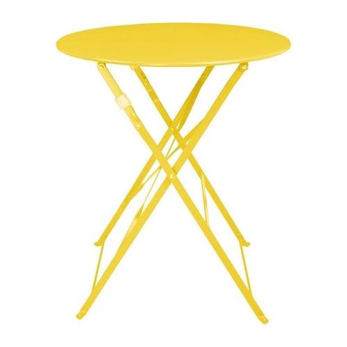 Inklapbare Tafel | PERTH | Staal | Geel | In-/Outdoor |, Zakelijke goederen, Horeca | Keukenapparatuur, Nieuw in verpakking, Verzenden